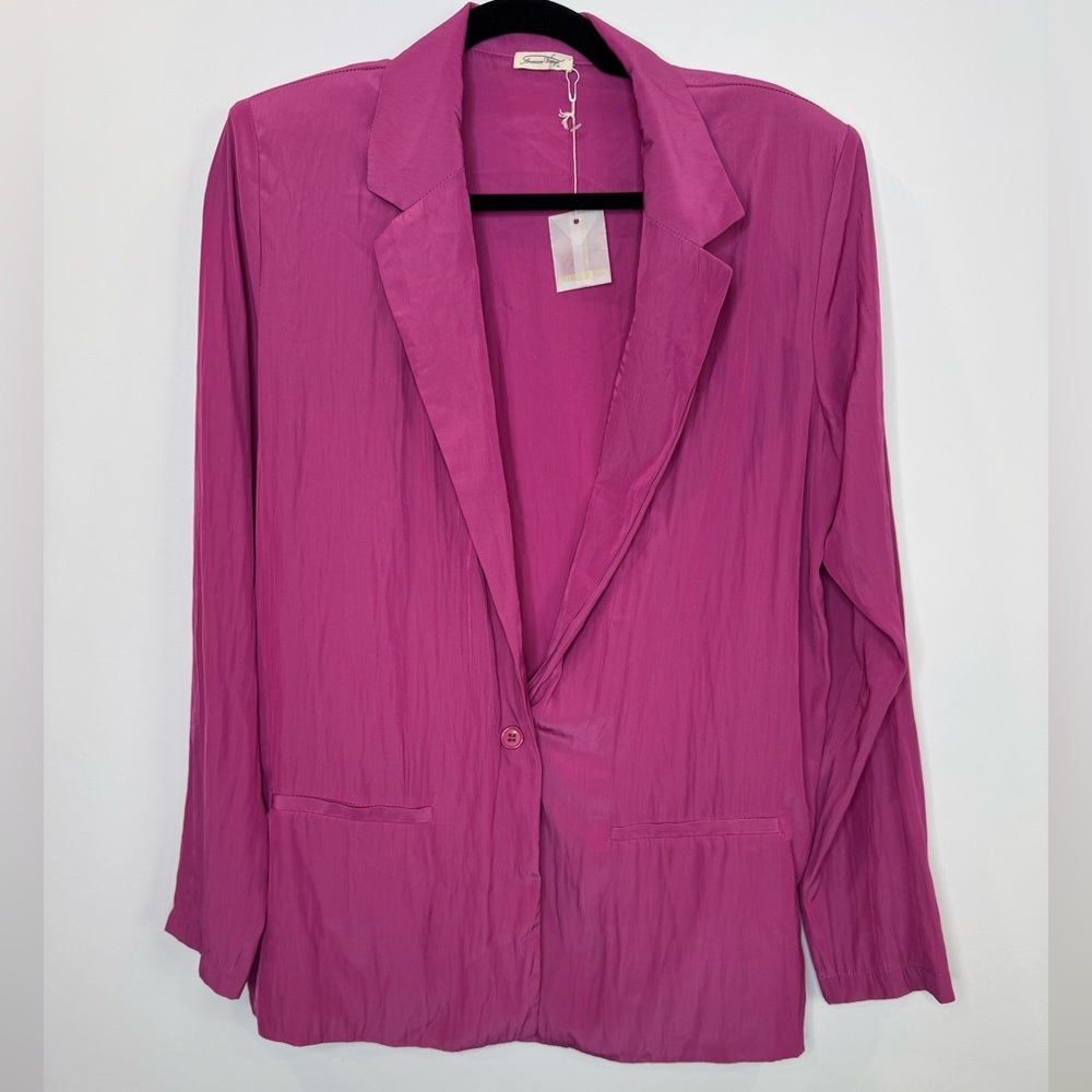 American Vintage flowy light satiny Women's Pink Blazer size medium